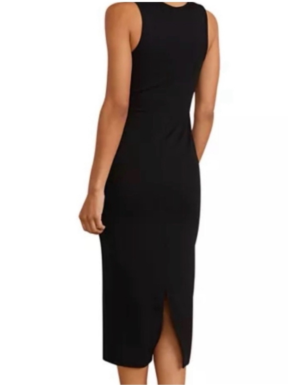 Marine Layer Black Ribbed Midi Tank Dress